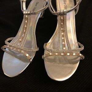 Women dress sandals, size 11, with crystals, NEW never worn.